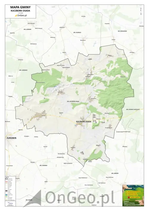 Mapa gminy Kuczbork-Osada